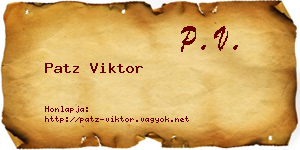 Patz Viktor névjegykártya
